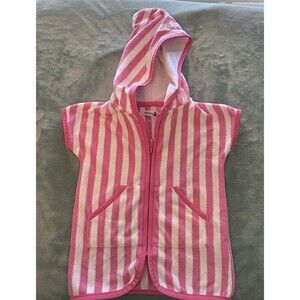 Beach Cover‎ up Baby Girl 6 Mo Pink White Stripe Hooded  Adventurewear 360